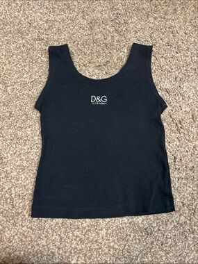 D&G Black Logo Tank Top